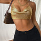 Summer Sequin Metal Crop Tops Halter Backless Night Club Tank Top Women Clothing Fashion Y2k Tops The Clothing Company Sydney