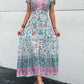 Short Sleeves V Neck Vintage Floral Boho Printed Slit Midi Dresses A Line Bohemian Summer Beach Dress The Clothing Company Sydney