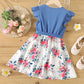 Girls' Kids Dress Girl Dresses for Very Elegant Party Ruffled Floral Print Splice Belted Flutter-sleeve Dress The Clothing Company Sydney