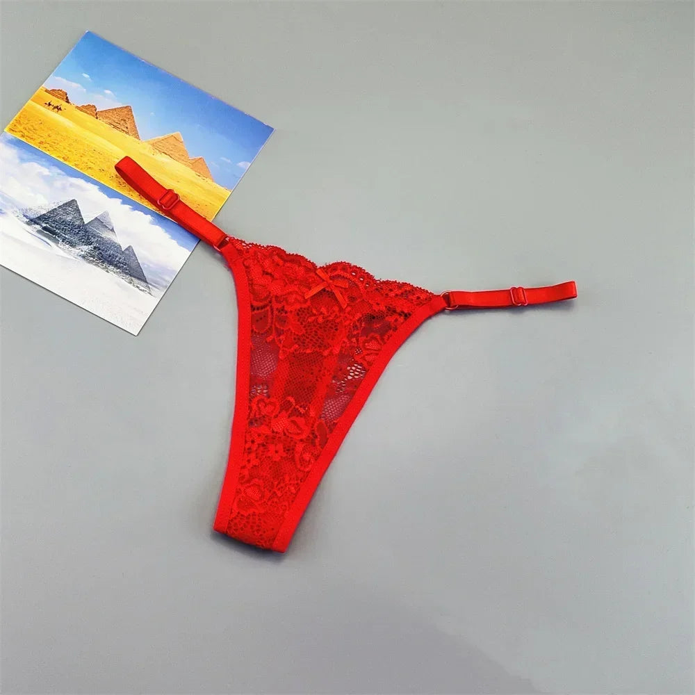 3 Pack Adjustable Transparent Thong Panties Womens Lace Underwear Low Waist T-back String Underpants The Clothing Company Sydney