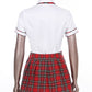 Women's Cosplay Costume Adult School Uniform Short Sleeve Shirt with Plaid Skirt for Halloween Role Play Party The Clothing Company Sydney