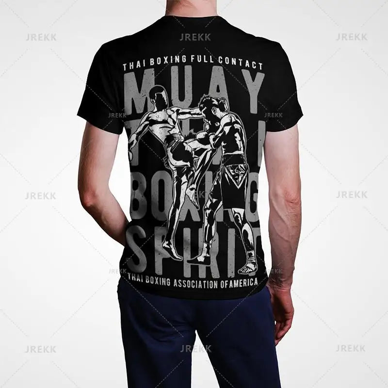 Muay Thai Gym Graphic T Shirt For Men Women Kids 3D Thai Boxing Sports Printed Tee Shirts Streetwear Short Sleeves Quick Dry Top - The Clothing Company Sydney