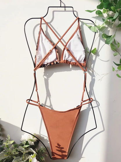 Extreme Mini Micro String Women Swimwear One Piece Swimsuit Female Cross Backless Monokini High Cut Bathing Suit The Clothing Company Sydney