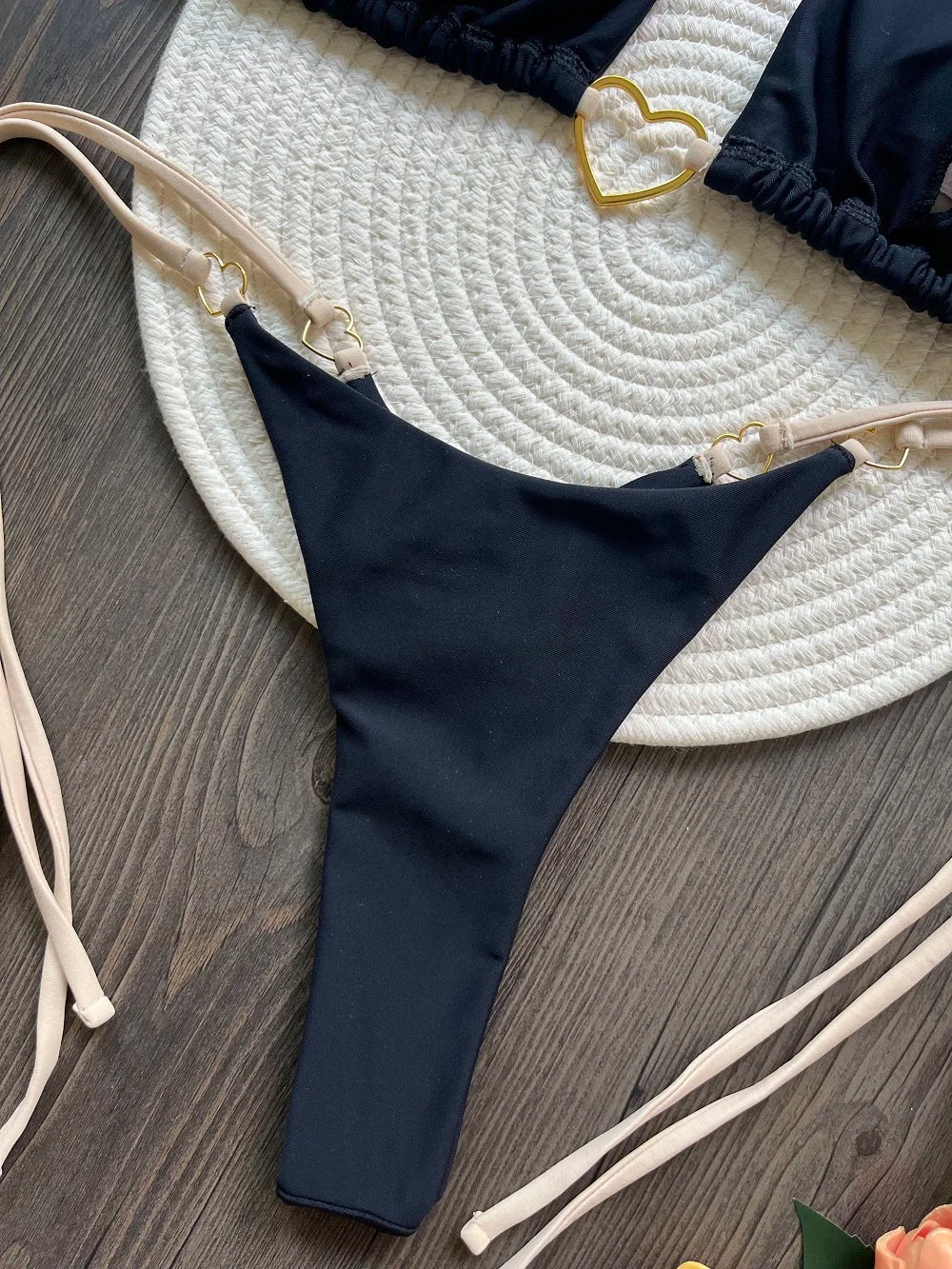 Halter Solid color Bikini Set Women's Swimsuit Two piece Triangle Thong Swimwear Bathing Suit The Clothing Company Sydney