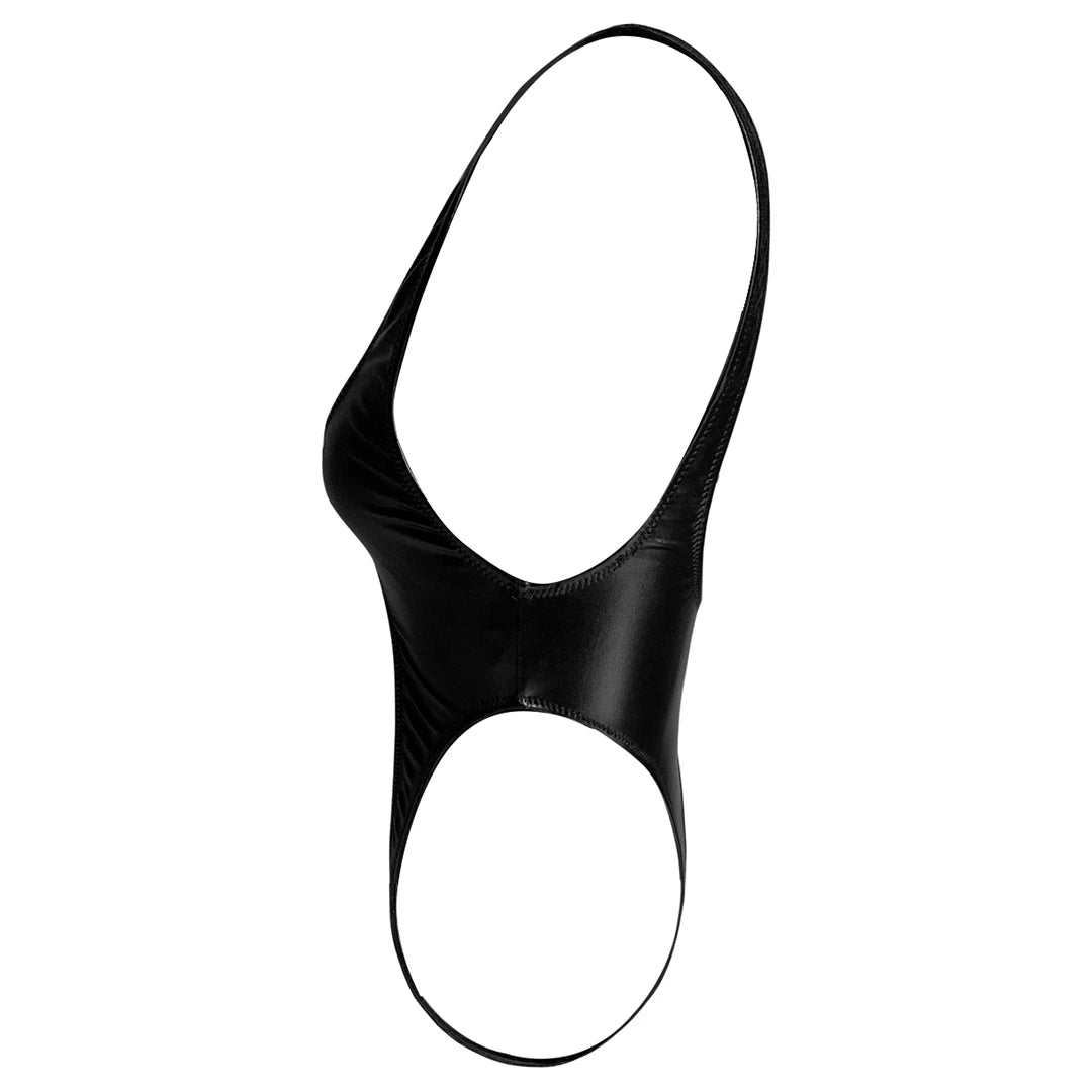 One Piece PU Faux Leather Cut Out Thong Swimwear Swimsuit Bather Bathing Suit Monokini The Clothing Company Sydney