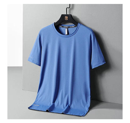 Ice Silk T-Shirts Men Plus Size Tshirt Tee Shirt Breathable Running Top