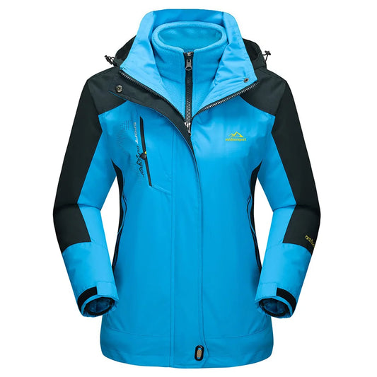 3 in 1 Winter Fleece Womens Waterproof Ski Snowboard Jackets Work Rain Coat Outdoor Windbreaker Parka