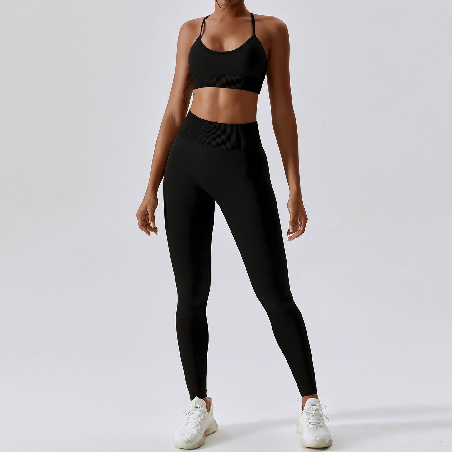Seamless Athletic Wear Women Yoga Set 2 Piece Workout Tracksuit Sport Bra  Gym Suits Fitness High Waist Running Leggings Sports Sets