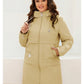 Women's jacket spring zipper long trench hooded outwear parka coat