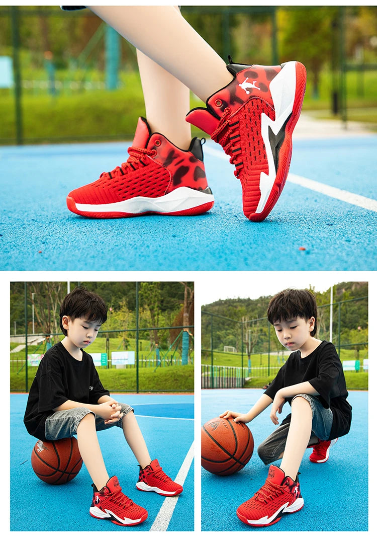 Kids Children‘s Basketball Shoes Non-slip Breathable Basketball Training Sneakers Lace-up Boys Girls Basketball Boots Athletic Shoes The Clothing Company Sydney
