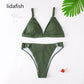 2 Piece Bikini Solid Plus Size Swimwear Two-Pieces Swimming Suit For Women Beach Brazilian Bathing Suits Bikini Set The Clothing Company Sydney