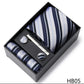 5 piece 7.5 cm Width Tie Sets Black Men's Tie Hankerchiefs Cufflinks clip Box wedding gift handmade Necktie Set The Clothing Company Sydney