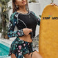 Tankini Women's Swimsuit Tropical Print Bikini Set Long Sleeve Swimwear Summer Shorts Beachwear Female Bathing Suit The Clothing Company Sydney