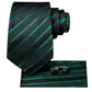 Black Green Striped Silk Ties Wedding Accessories Mens Necktie Pocket Square Cufflinks Gift Set The Clothing Company Sydney