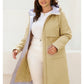 Women's jacket spring zipper long trench hooded outwear parka coat