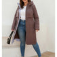 Women's jacket spring zipper long trench hooded outwear parka coat