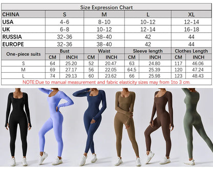 Women's tracksuit Yoga Set Yoga Jumpsuits One Piece Workout Long Sleeve Rompers Sportswear Gym Set Workout Clothes The Clothing Company Sydney
