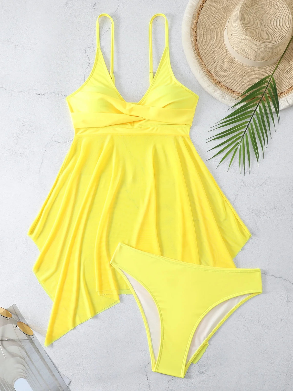 Plus size women's tankini set two-piece bathing suit with swim dress, beachwear by The Clothing Company Sydney