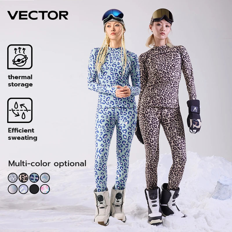 Womens 2 Piece Ultra Soft Winter Ski Quick Dry Base Layering Set Microfiber Fleece Thermal Underwear Plus Pants Set