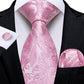 Dot Plaid Paisley Floral Pink Ties For Men 100% Silk Wedding Party Neck Tie Handkerchief Cufflinks Men's Gift Set The Clothing Company Sydney