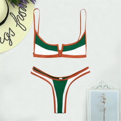 V Shape High Cut Bikini Swimsuit Women's Swimwear Two piece Bikini set Bather Bathing Suit The Clothing Company Sydney