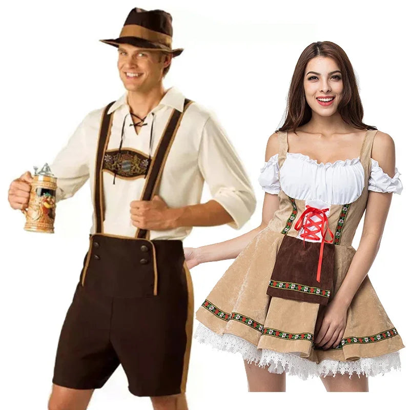 Couples Oktoberfest Costume Bartender Waitress Outfit Cosplay Halloween Carnival Party Fancy Dress Costume The Clothing Company Sydney