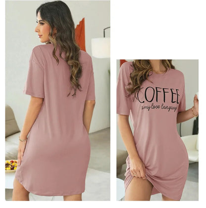Women's Nightdress Short Sleeve Cartoon Nightgowns Sweet Casual Sleepwear Pyjamas Sleepdress The Clothing Company Sydney