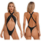 One Piece Womens Bodysuit High Cut Tight Monokini Summer Swimsuit Party Romper Swimwear