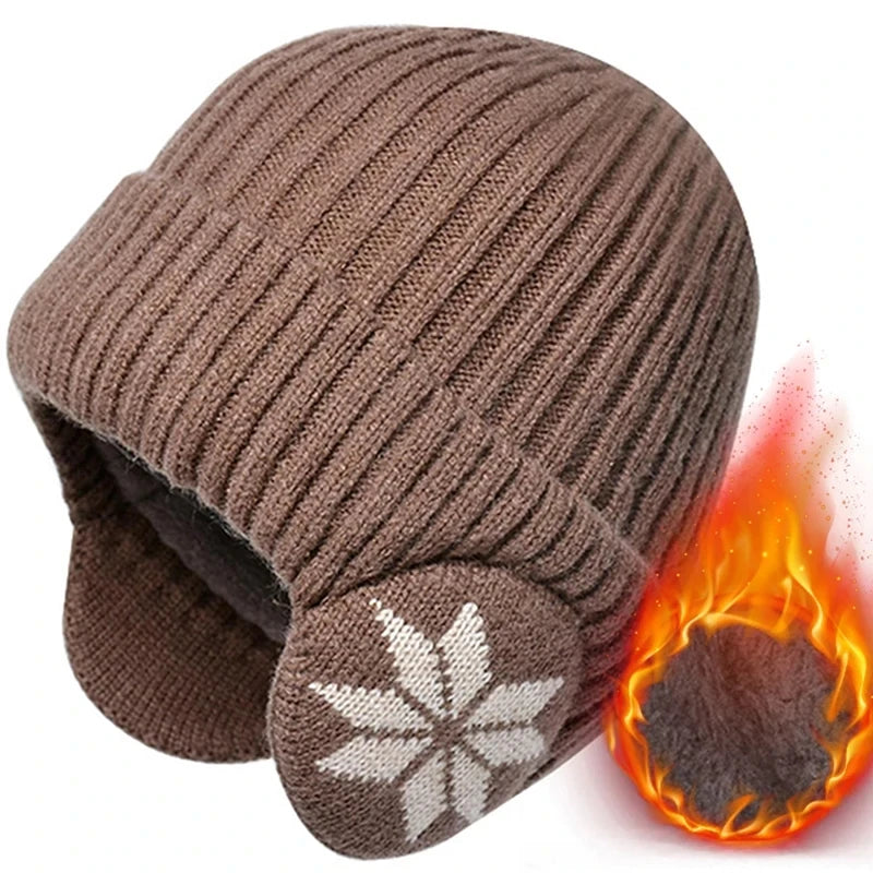 Men Women Winter Warm Plush Knitted Snow Fashion Hat Unisex Outdoor Ear Protection Caps Beanies Skulls