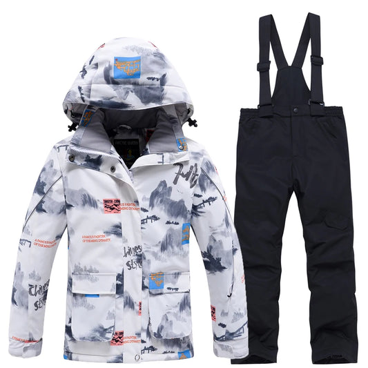 Children's Snow Suit Outfit Wear Outdoor Waterproof Windproof Warm Costume Winter Snowboarding Ski Jacket and Strap Pant Boys and Girls The Clothing Company Sydney