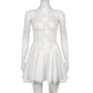 Lace Panel A-line Dress White Coquette Party Holiday Sleeveless Mini Corset Elegant Dress The Clothing Company Sydney