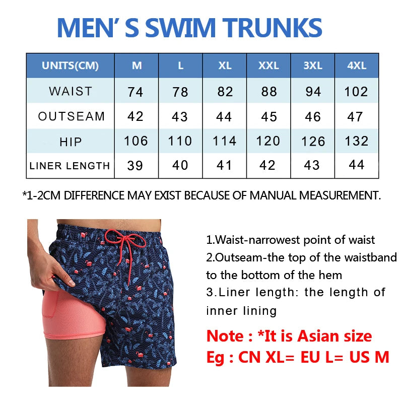 Men's Shorts Breathable Long Lining Gym Homme Quick Dry Zipper Pocket Beach Shorts Swim Trunks The Clothing Company Sydney