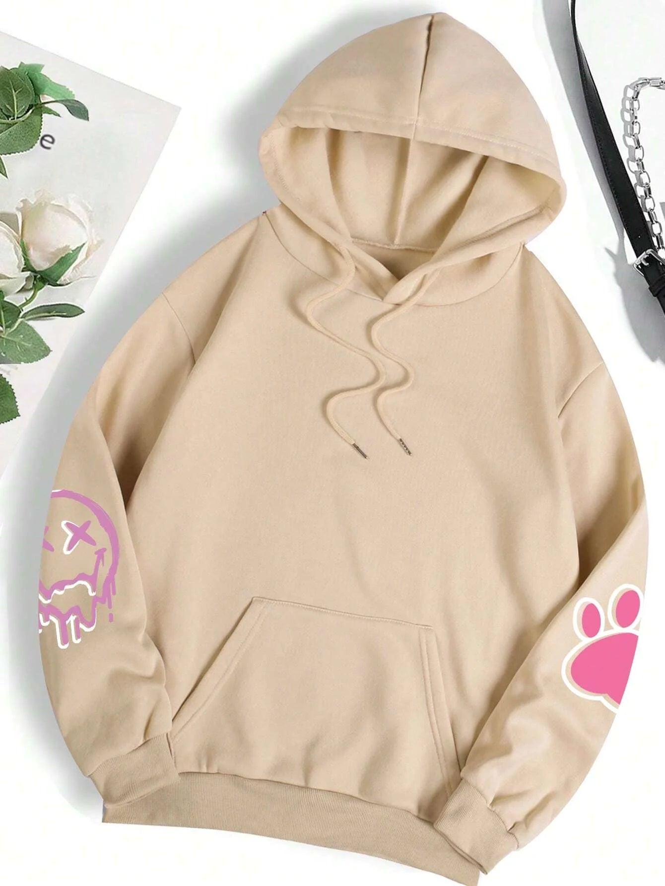 Hip Hop Street Casual Printed Female Hoodie Oversize Loose Sweatshirts Autumn Warm Fleece Clothing Top