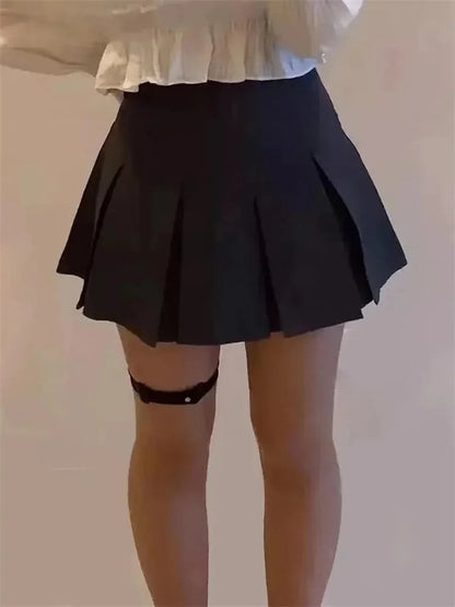 Vintage Grey Pleated Skirt Women High Waist Mini Skirts Streetwear Skirt The Clothing Company Sydney