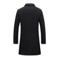 Single Breasted Lapel Long Coat Jacket Fashion Autumn Winter Casual Overcoat Plus Size Trench Men's Woolen Coats Solid Color