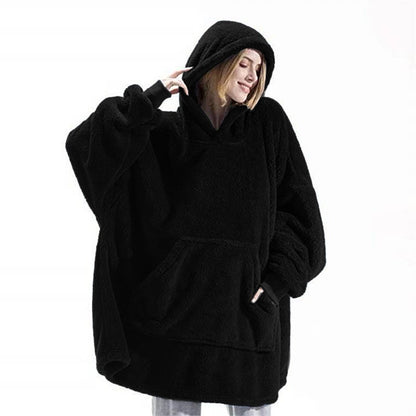 Winter Hooded Sweater Blanket Women's Oversized Fleece Blanket With Sleeves Large Pocket Warm Thick TV Hoodie Robe The Clothing Company Sydney