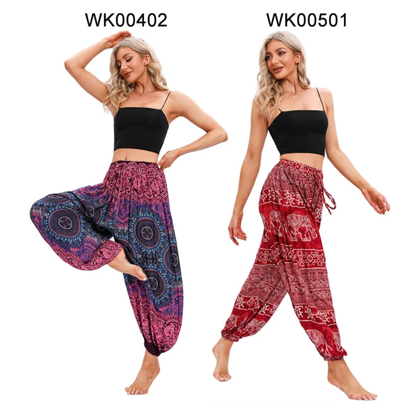 Boho Yoga Pants Women Hippie Harem Printed Dye High Waist Beach Wear The Clothing Company Sydney