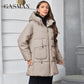 Hooded Parkas Women's Plus Size Casual Hooded Pocket Women Down Jacket Coat Outwear