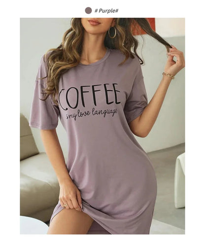 Women's Nightdress Short Sleeve Cartoon Nightgowns Sweet Casual Sleepwear Pyjamas Sleepdress The Clothing Company Sydney