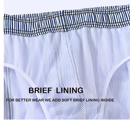 Summer Mens Shorts Polyester Gym Breathable Mesh Liner Elastic Waist Side Pocket Beach Board Shorts - The Clothing Company Sydney