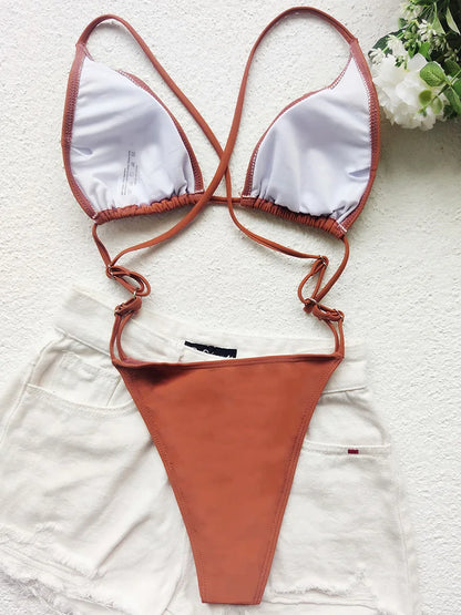 Extreme Mini Micro String Women Swimwear One Piece Swimsuit Female Cross Backless Monokini High Cut Bathing Suit The Clothing Company Sydney