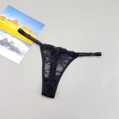 3 Pack Adjustable Transparent Thong Panties Womens Lace Underwear Low Waist T-back String Underpants The Clothing Company Sydney