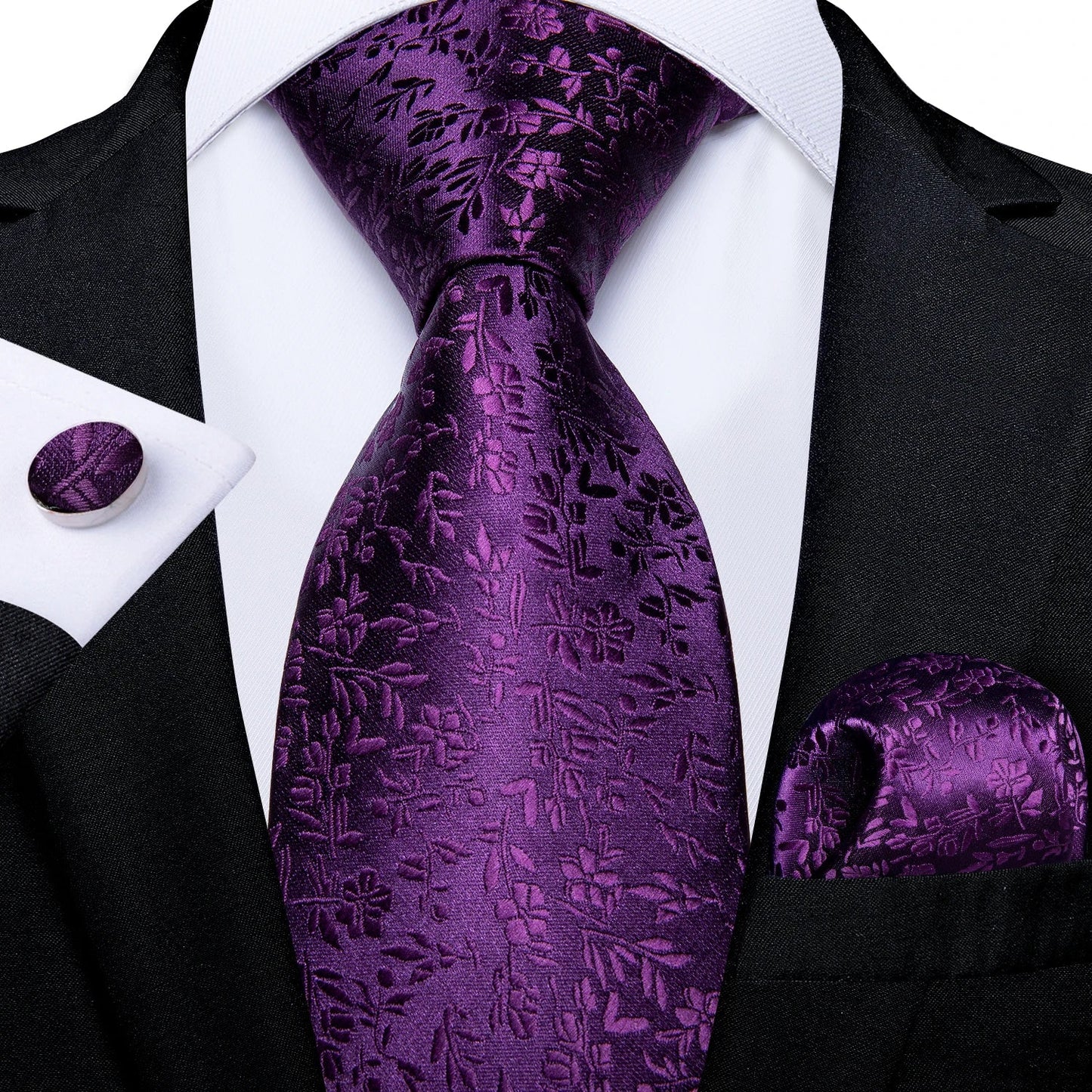 Luxury Purple Paisley Silk Tie Set for Men – 8cm Gift Set The Clothing Company Sydney