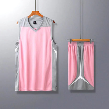 2 Piece Sportswear Basketball Jersey Shorts Set Blank custom Men Women Kids Basketball Uniforms