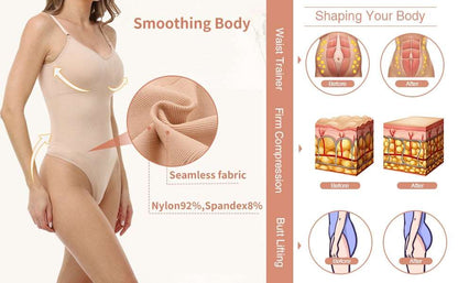 1 Piece Seamless Thongs Bodysuit Women's Shapewear Tummy Control Butt Lifter Smooth Invisible Under Dress Underwear Body Shaper The Clothing Company Sydney