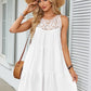 Hollow Lace Patchwork Halter Neck Women A Line Dress Summer Casual Solid Color Loose Beach Holiday Sundress The Clothing Company Sydney