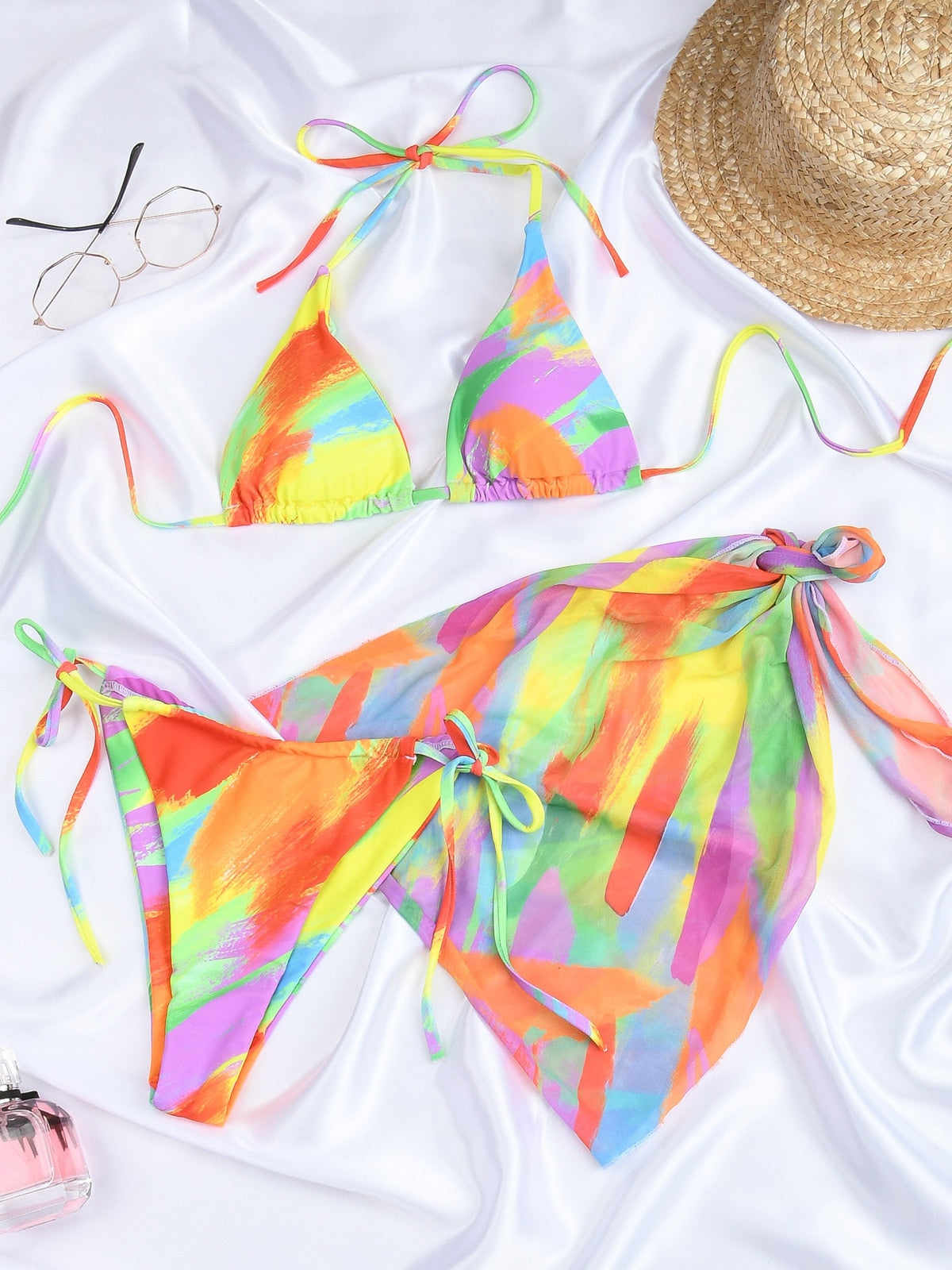 Women Swimsuit Push Up Bra Thong Bathing Suit Lace Up Triangle Bikini Set Beachwear Three Piece Suit The Clothing Company Sydney