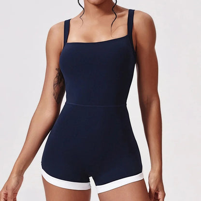 Women's Brown Yoga Jumpsuit Sports One Piece Suit Gym Fitness Bodysuit Workout Romper Overall Sportswear The Clothing Company Sydney
