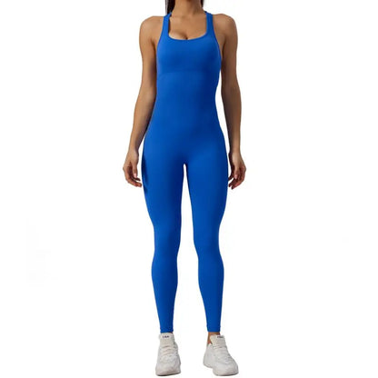 Women's Sleeveless Seamless Yoga Jumpsuits Workout Ribbed Playsuit Outfit Fitness Sportswear Activewear The Clothing Company Sydney