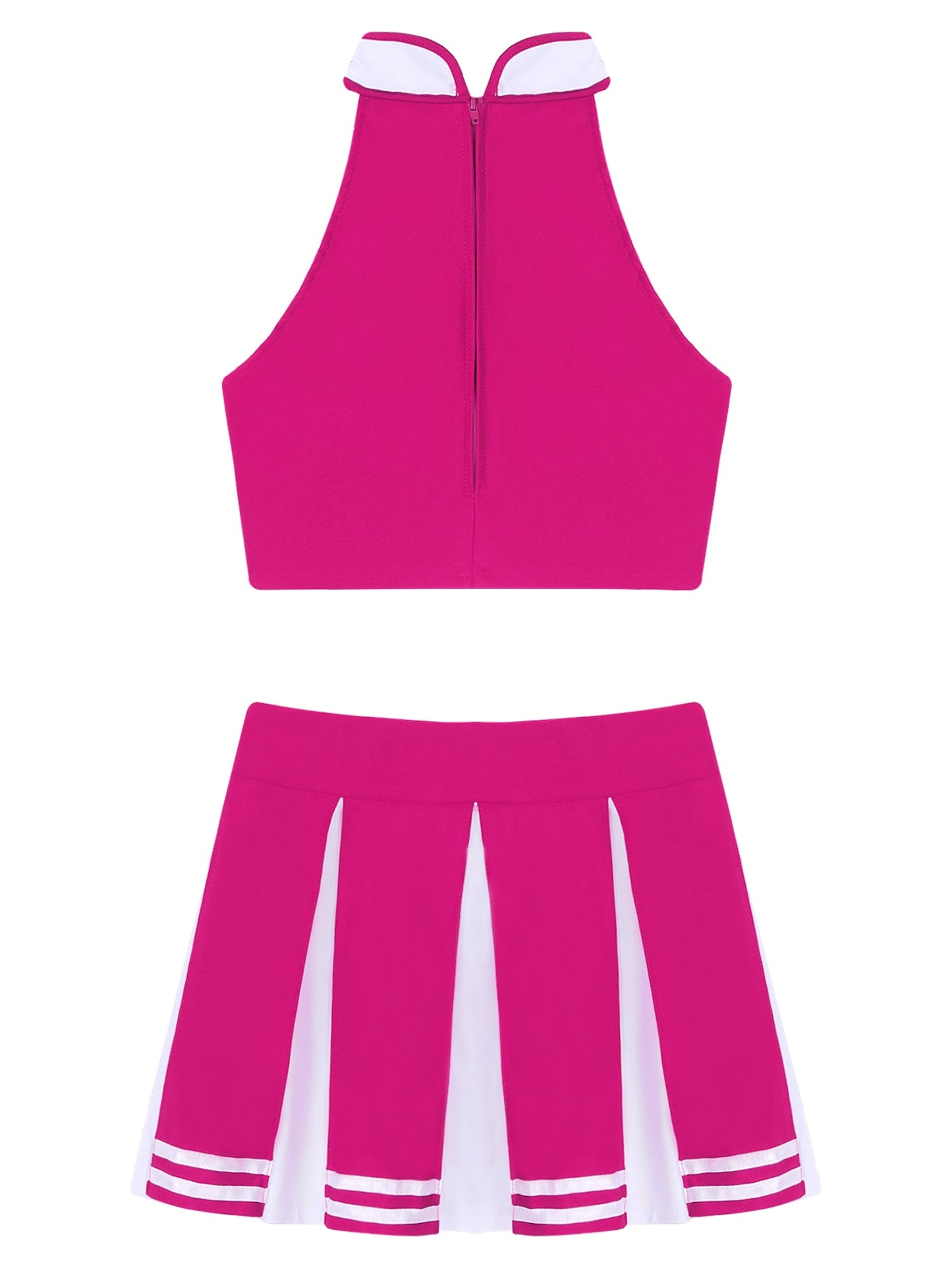 Women's Cheerleader Cosplay Costume Uniform Outfit Stand Collar Crop Top with Mini Pleated Skirts Carnival Cheerleading Suit The Clothing Company Sydney